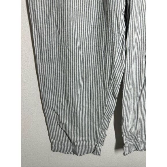 Old Navy Women’s Linen Blend Striped Pants Elastic Waist Straight Leg Sz M - Picture 3 of 15